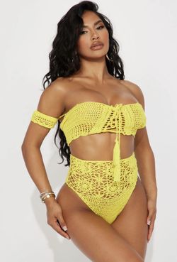 Yellow Knit Swim Suit 