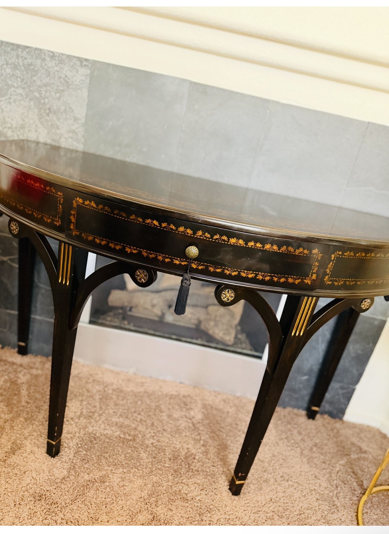 Console Table Half Moon Solid Wood, Excellent Condition