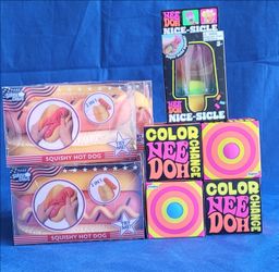NeeDoh Nice-Sicle, Color Change, and Sunny Days Squishy Hot Dog Toy $10 Each