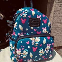 NEW Loungefly Disney Parks Donald and Daisy Duck Love Mini Backpack