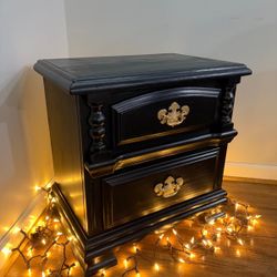 Licorice & Gold  Vintage Nightstand 