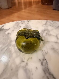 Green Art Glass Tomato Figurine