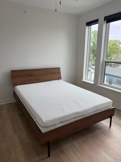 IKEA RÅDMANSÖ Queen Bed Frame + ÅBROTTEN Queen Mattress