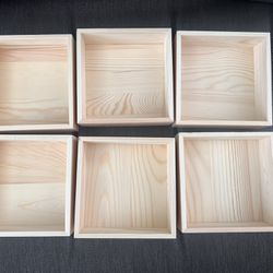 6 Pcs Rustic Wooden Boxes 