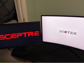 120 Hz viotek gaming monitor and 60hz scepter monitor