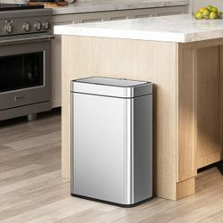 EKO Matte Stainless Steel Motion Sensor Kitchen Trash Can 13.2 Gallon $69.99