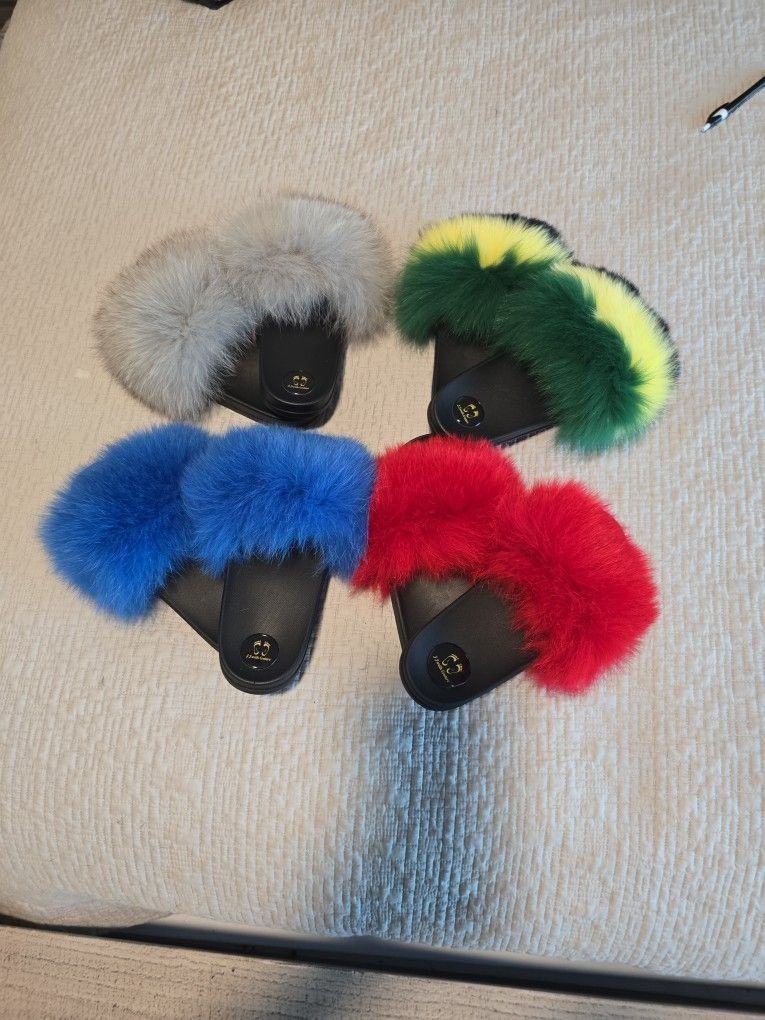 Real Fur Slides 4 Bundle Size 7