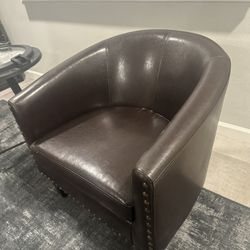 Brown Barrel Chair