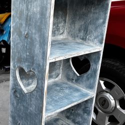 Solid Wood Shelf With Heart Cut Outs
