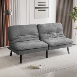 Brand new Convertible Futon Sofa Bed Couch Upholstered Sleeper Sofa Angle Adjustable Lounge Sofa,Gray  New in box FS23-0177-DGY *  * 【Multi-functional