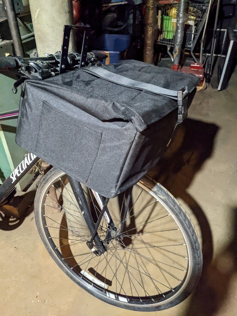Bicycle Front Large Carrier Bag Food Delivery Courier  Folding