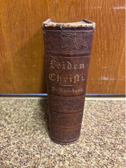 Antique 1859 Leiden Christi Hardcover Book by Dr. Rambach