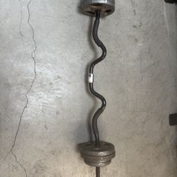 Curling Bar With Adjustable 60 Lbs 