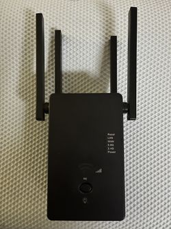 AC 1200M 5G & 2.4G Dual Band WiFi Extender Repeater Router Wireless Signal Booster - Black / US Plug