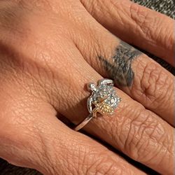 Silver Sea Turtle Ring Size 8