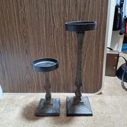Iron Candle Holder Pillar Set Of 2