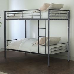TWIN OVER TWIN METAL BUNK BED WITH MATTRESSES / LITERAS 
