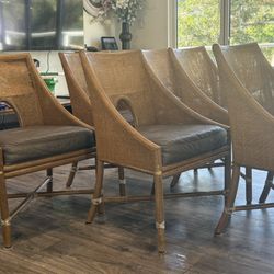 Barbara Barry for Baker McGuire Tobacco Cane Dining Chairs - Set of 6