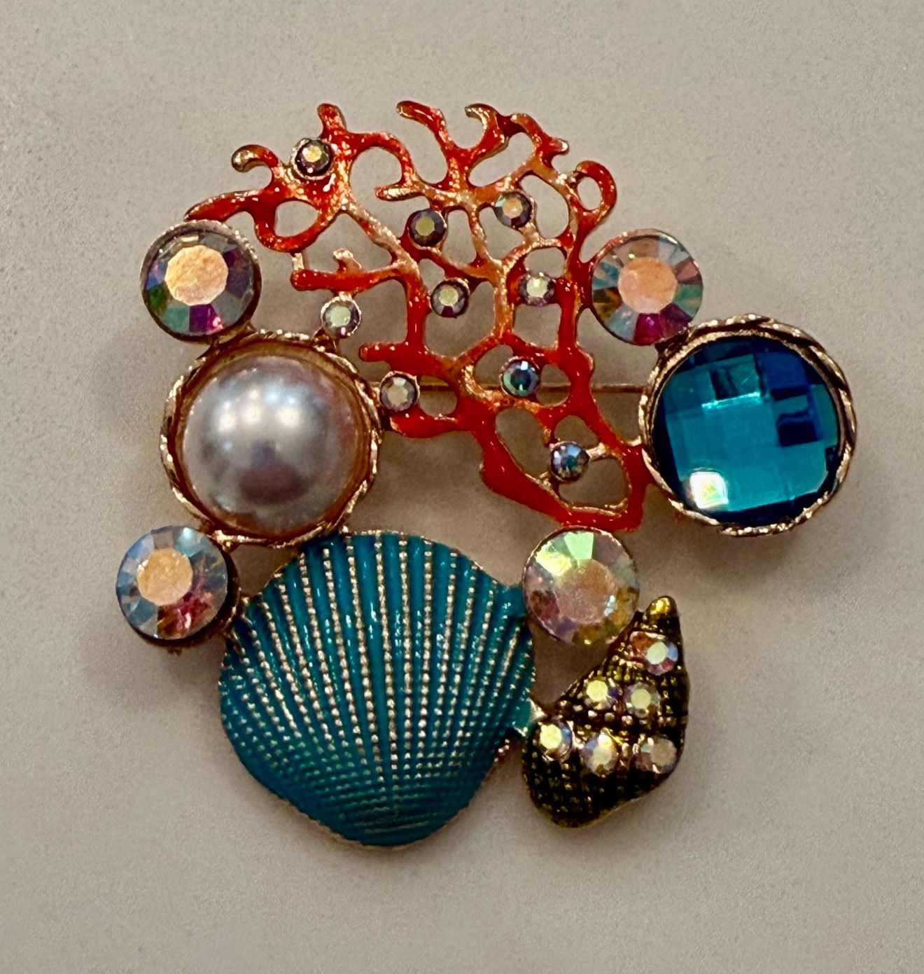 Colorful Sea-she’ll Inspired Brooch