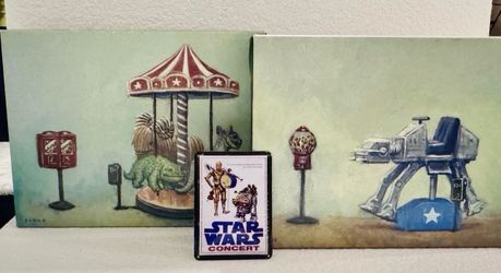 Star Wars Celebration Slade Arcade 1(contact info removed) Canvas Set (2) Acme Archives LE 50