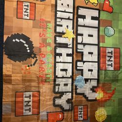 Happy Birthday Minecraft Banner For Kids