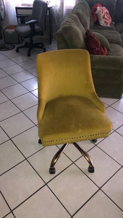 Lime green rolling chair