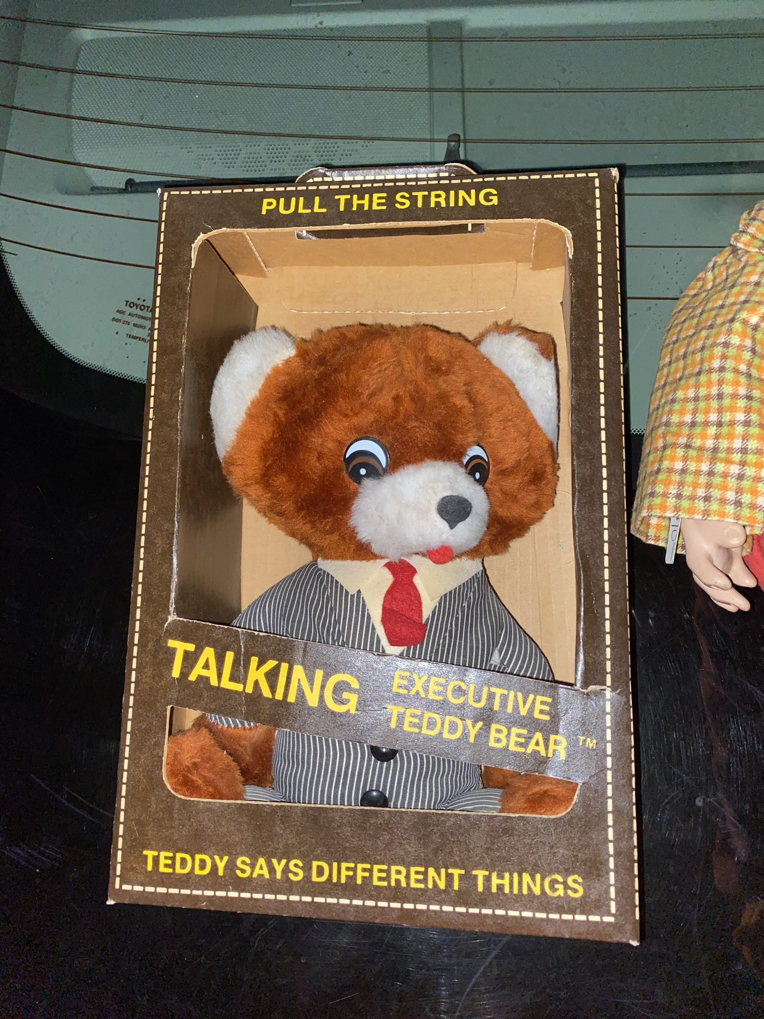 Vintage 1978 Talking Executive Teddy Bear Plush Pull String In box Works