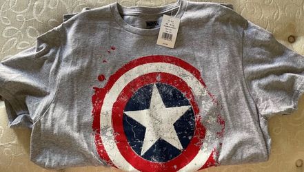 Captain America Shield Grey T-Shirt: XXL Brand New