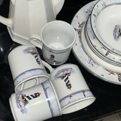 LIGHTHOUSE TEA POT SET 