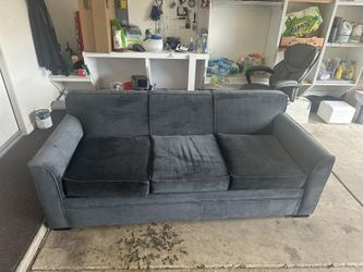 Blue Swede Couch, W Hide A Bed