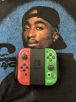 Transparent Neon Pink and Green Joycons for Nintendo Switch