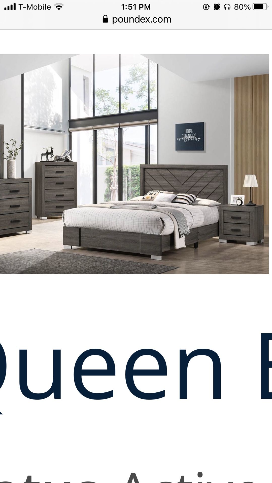 Queen Bed Not Including Mattres 