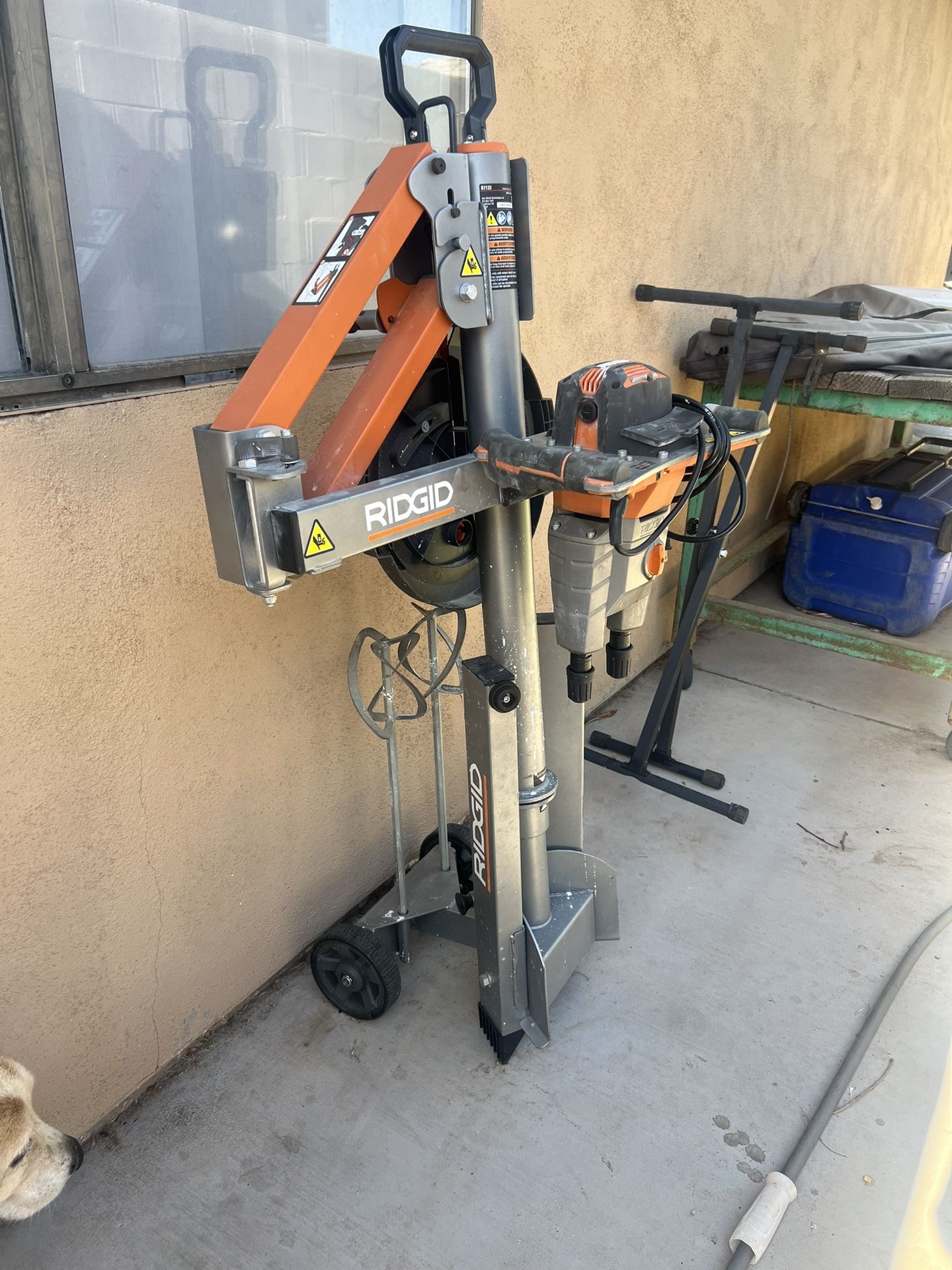 Ridgid dual paddle power mixer With Stand 