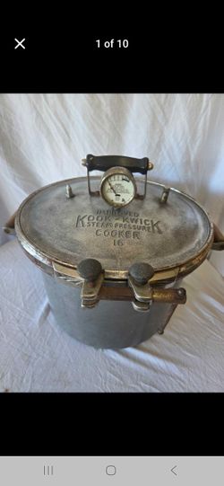Vintage "Improved Kook-Kwick" steam pressure cooker and canner. 1920's