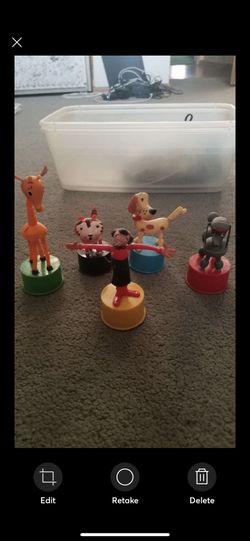 Vintage Hard PLASTIC FINGER PUPPETS (5)