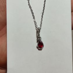 ruby necklace with sterling 
