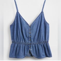 Gap denim  peplum cami top Size small