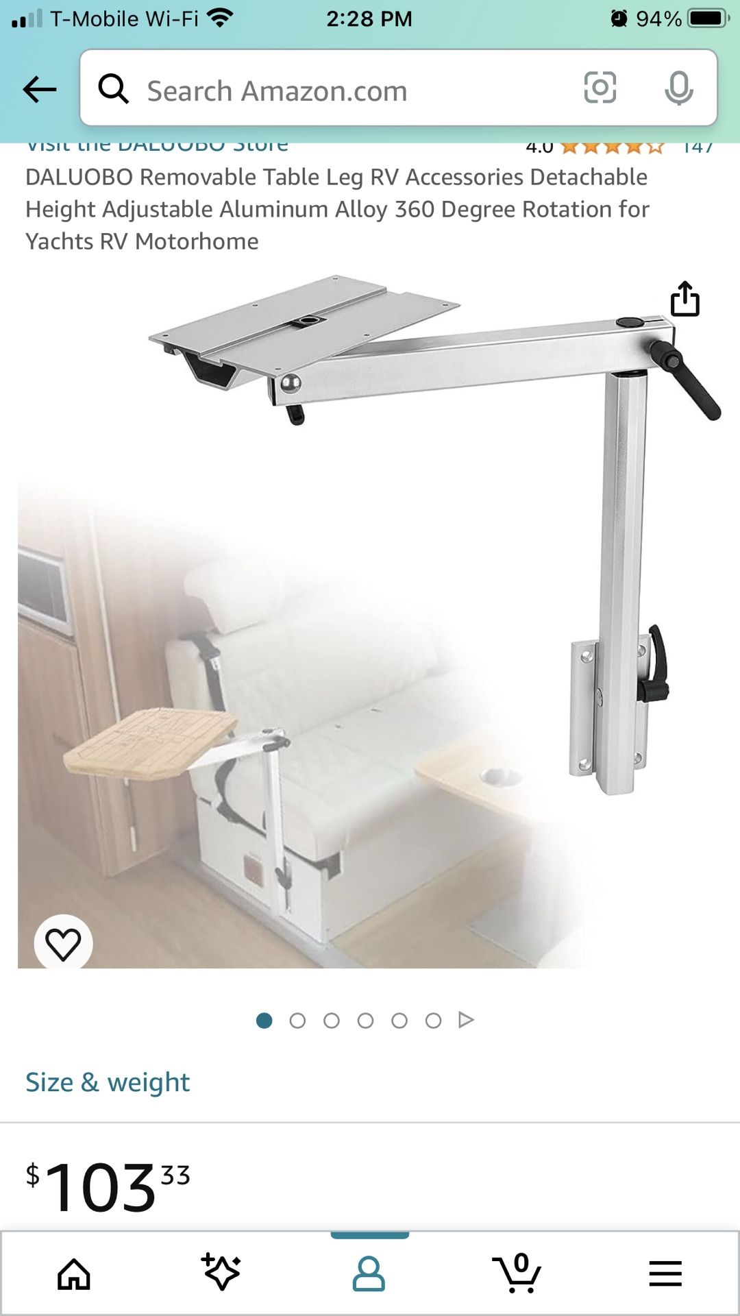 Rv Table Leg