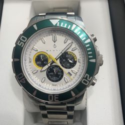 Nautis Dive Style Quartz Chronograph – Green Bezel / White Dial – Box