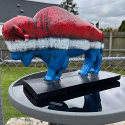 The Red White And Blue Buffalo Statue