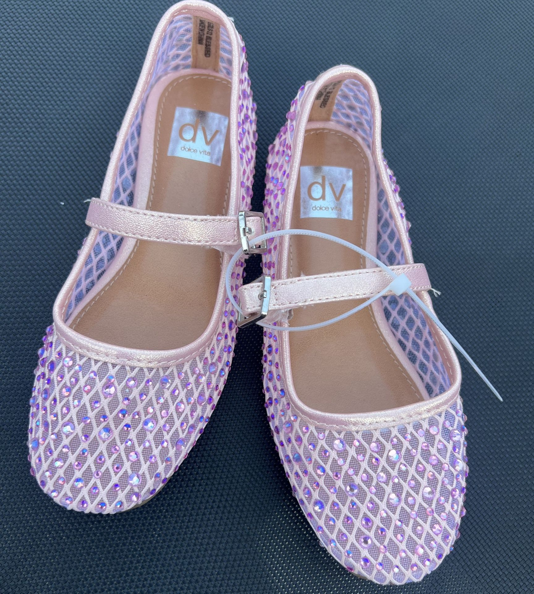 Kids' Blessed Rhinestone Mesh Mary Jane Flat