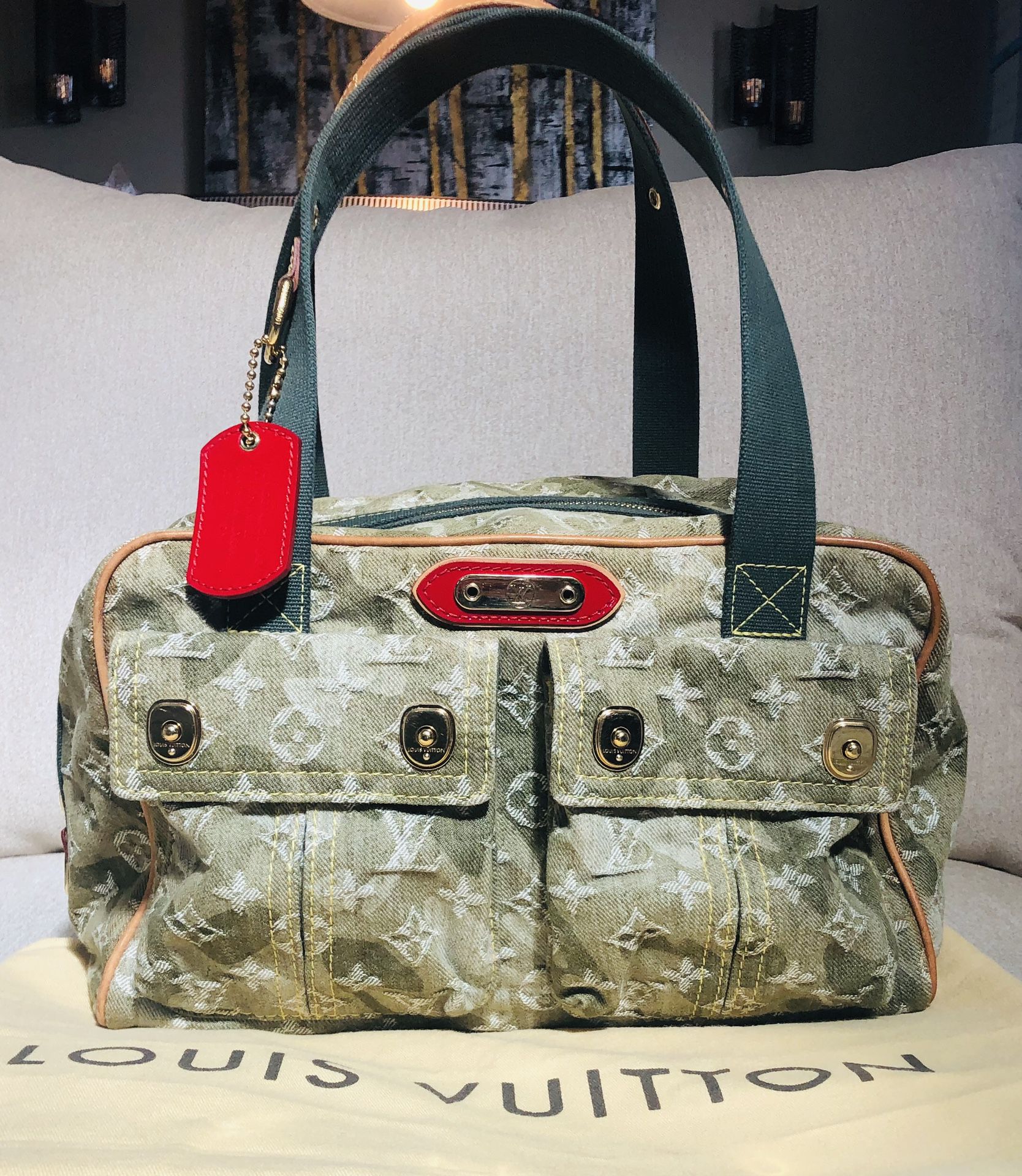 LOUIS VUITTON Green Monogramouflage Denim Jasimine Bag- LIMITED ADDITION!!