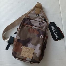 True Religion Men’s Pippen Max Tan Camo Sling Bag