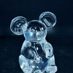 Crystal Koala Figurine Royal Krona Mid Century Paperweight
