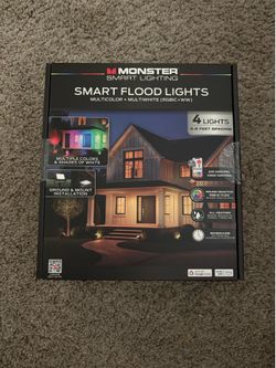 NEW Monster Smart Flood Lights RGBIC+WW WiFi Outdoor Landscape Lights (4-Light Kit)