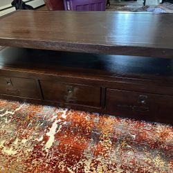 Coffee Table. Solid Dark Wood 