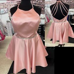 New With Tags Satin Blush Colored Short Formal Dress & Homecoming Dress $65