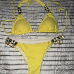 SEXY YELLOW Swim Suit w/Stones (SMALL) $20
