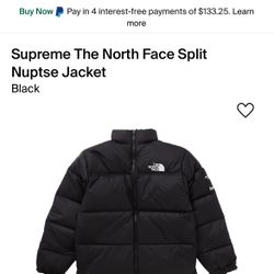 Supreme The North Face Split Nuptse Jacket 