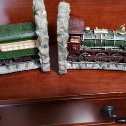 Model of Antique Train Bookends 